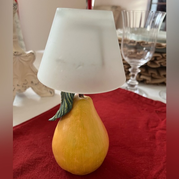 Pear candle holder with lamp shade. Really unique & lovely to match w/pair decor - Picture 8 of 8